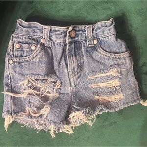 Levi's Blue Distressed Denim Cut-Off Shorts